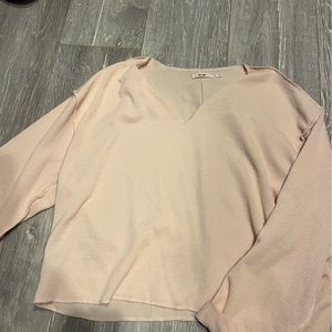 Mi Ami blush cropped lightweight sweater
